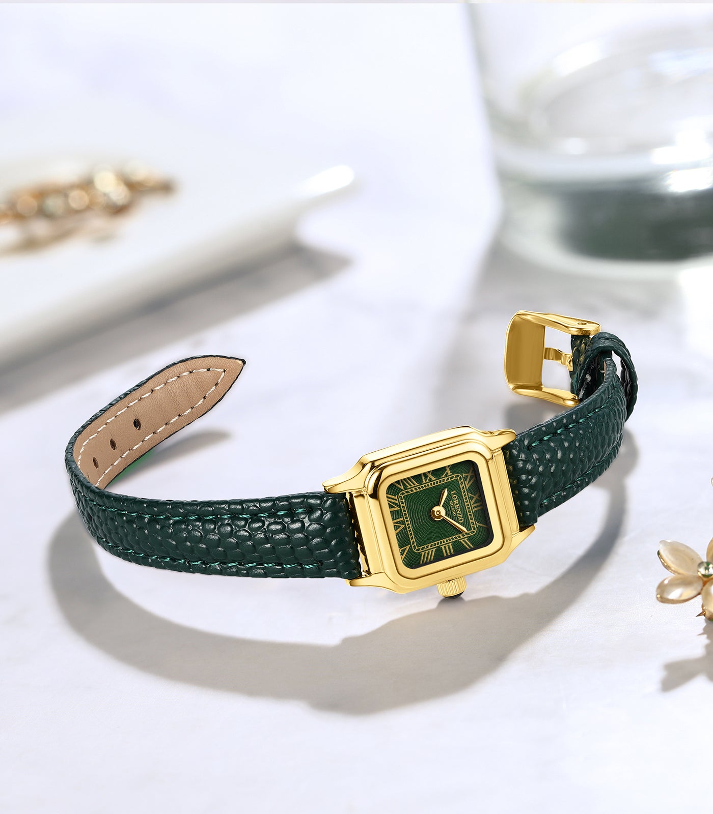 Lorenzo Vanessa Cuoio Oro Verde