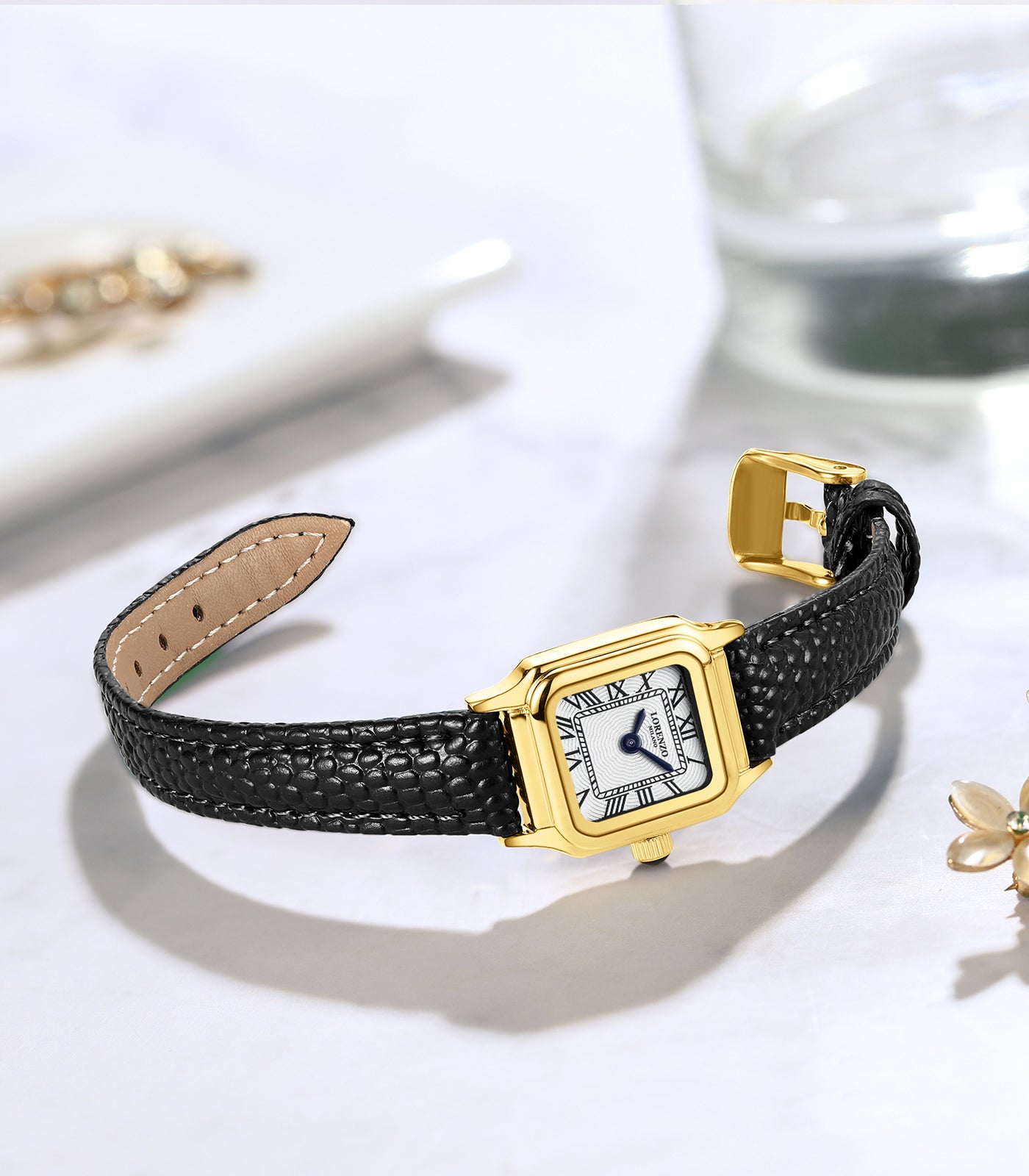 Lorenzo Vanessa Cuoio Oro Nero Bianco