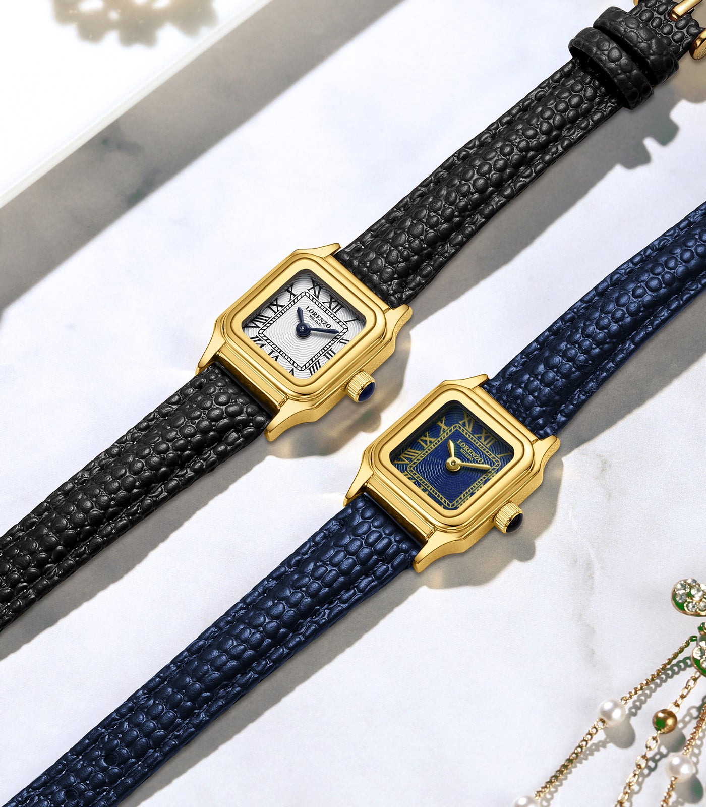 Lorenzo Vanessa Cuoio Oro Blu