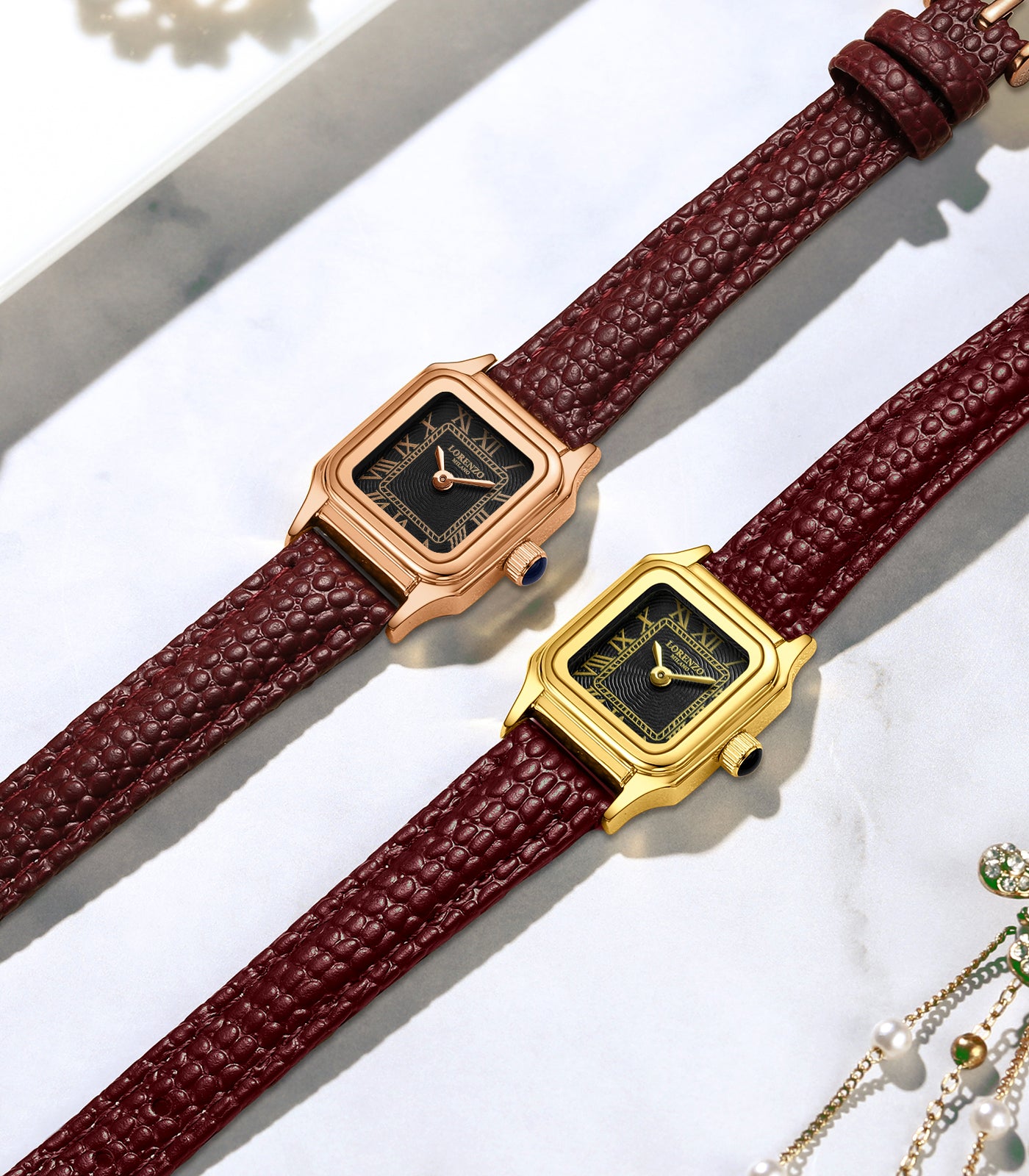 Lorenzo Vanessa Cuoio Oro Rosa Nero