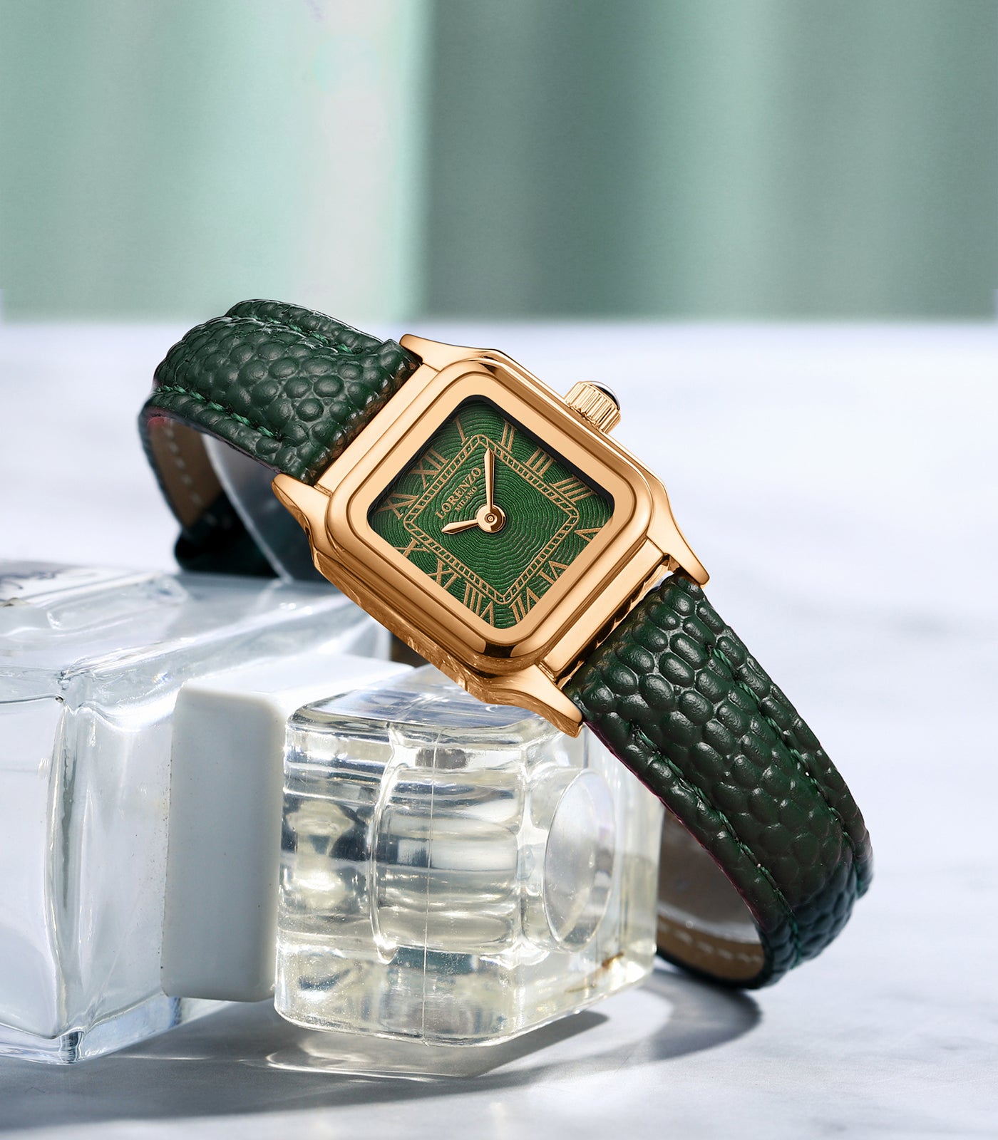 Lorenzo Vanessa Cuoio Oro Rosa Verde