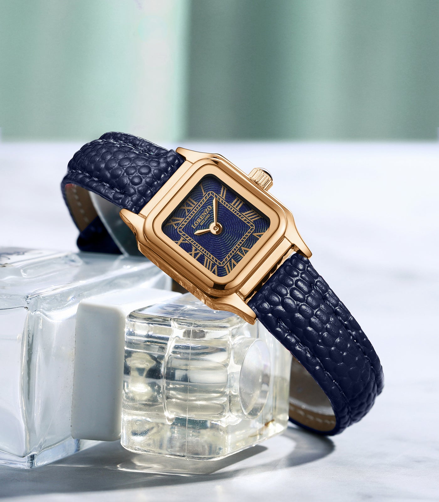 Lorenzo Vanessa Cuoio Oro Rosa Blu