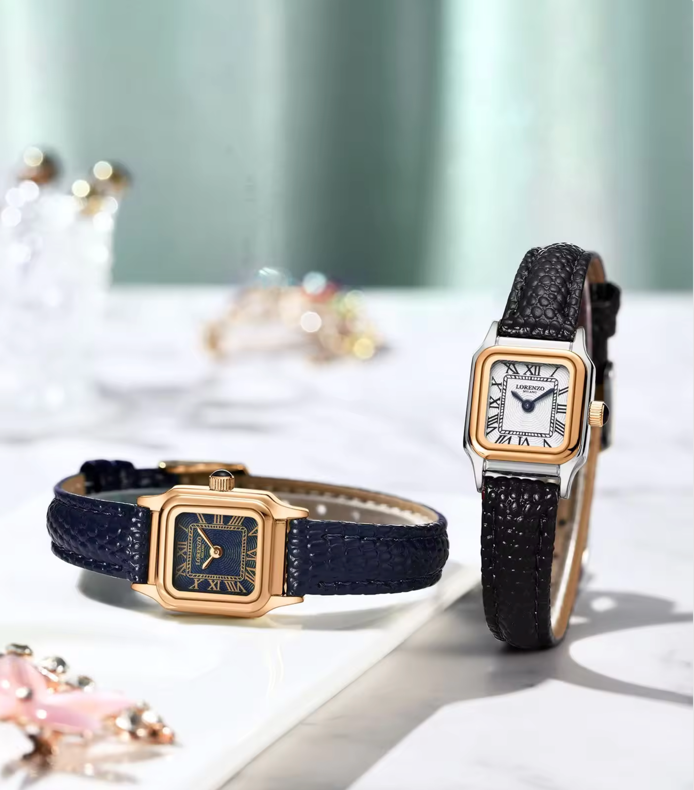 Lorenzo Vanessa Cuoio Oro Rosa Blu