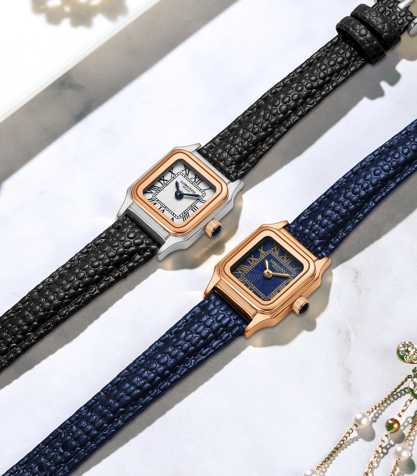 Lorenzo Vanessa Cuoio Oro Rosa Blu