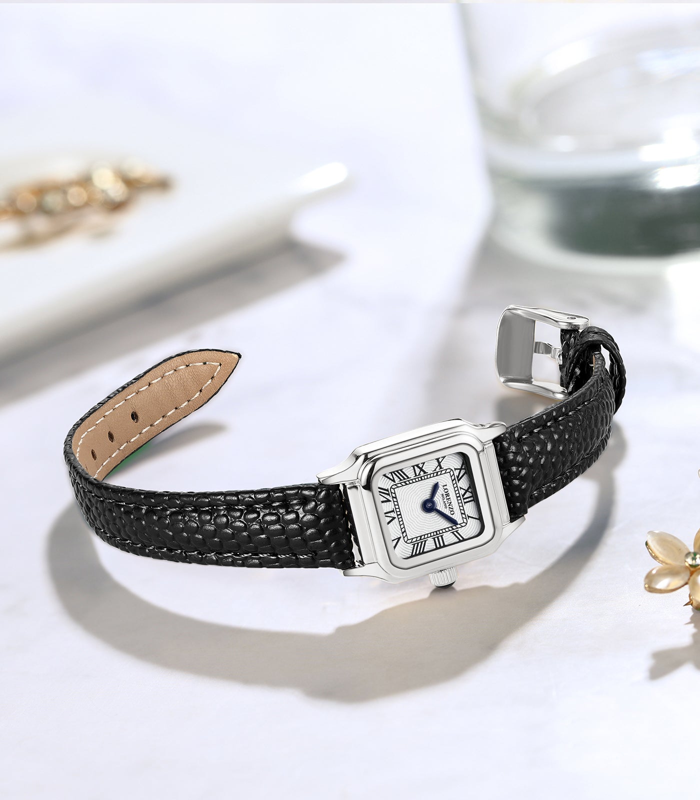 Lorenzo Vanessa Cuoio Argento Bianco