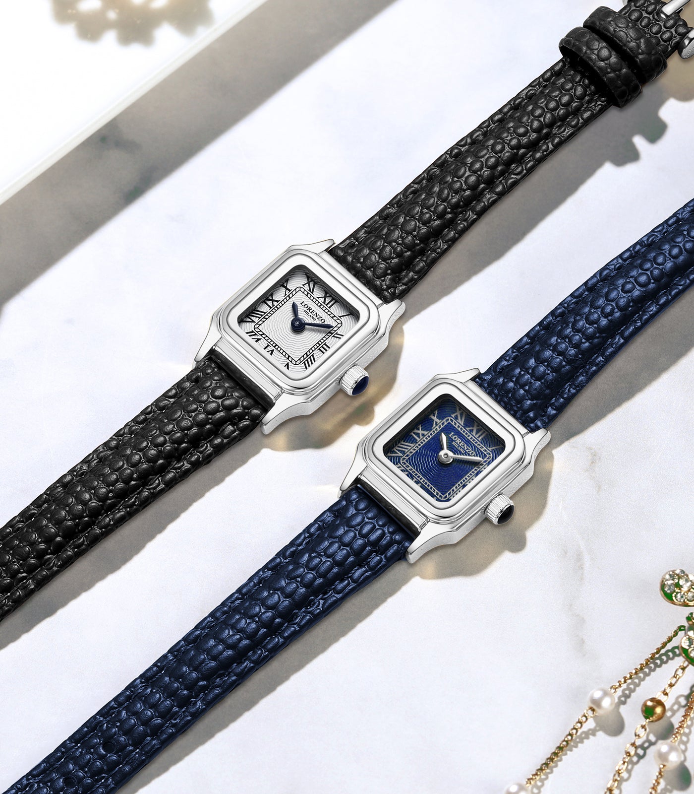 Lorenzo Vanessa Cuoio Argento Blu