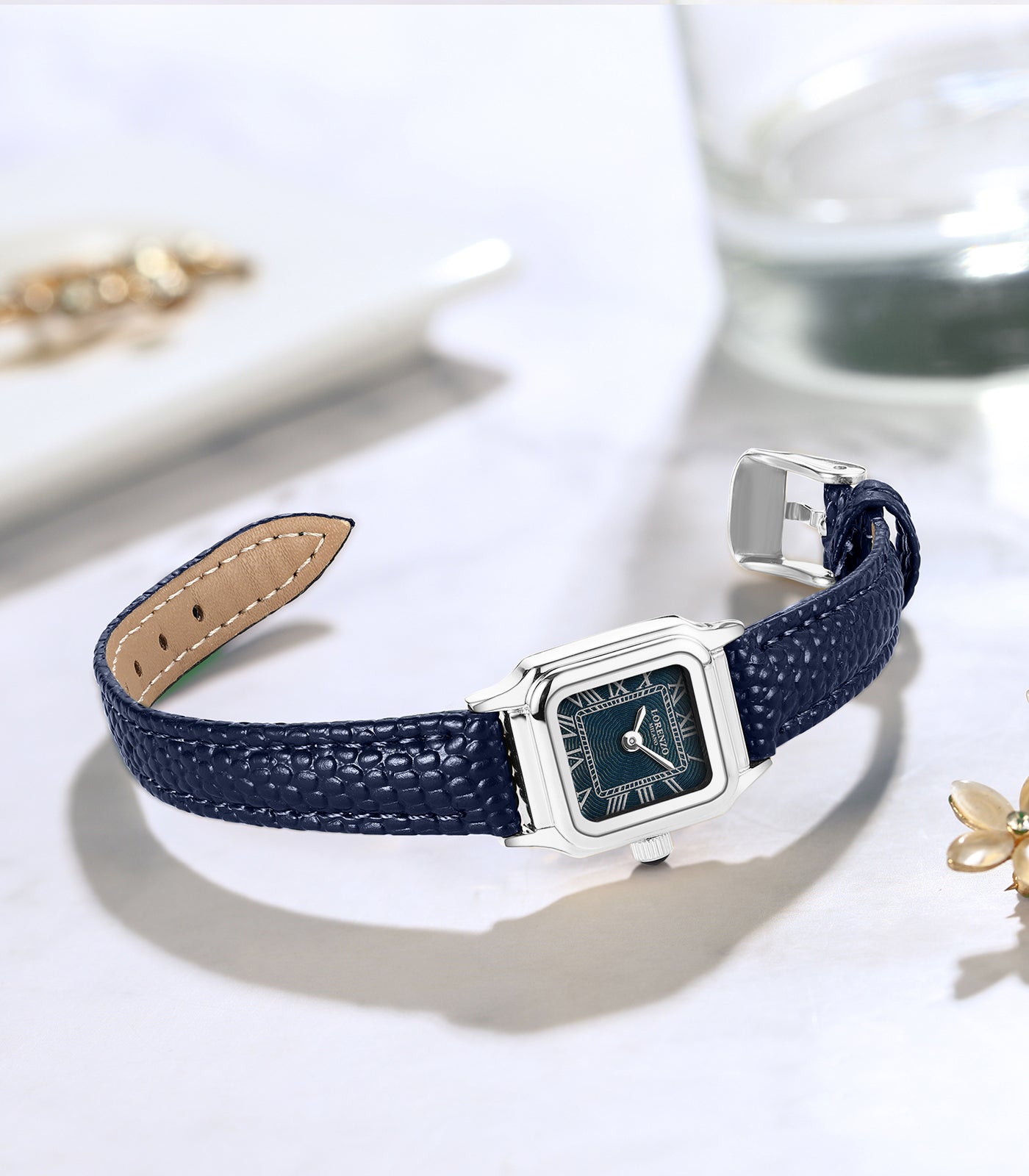 Lorenzo Vanessa Cuoio Argento Blu